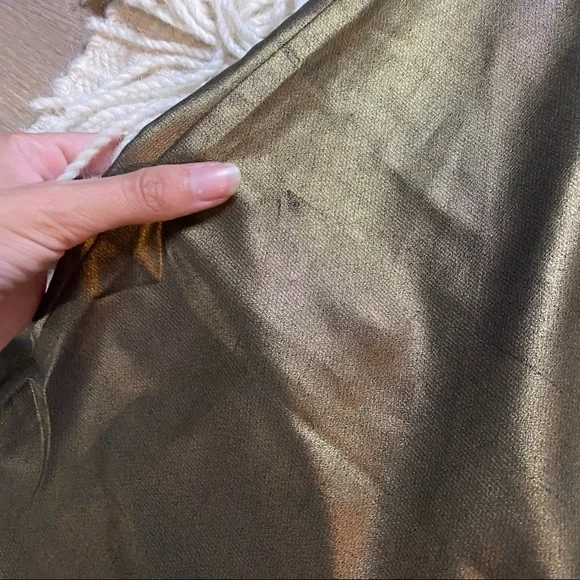 NO OFFERS LPA metallic gold Lurex Pant 664 wide leg crop pants S - Picture 13 of 13